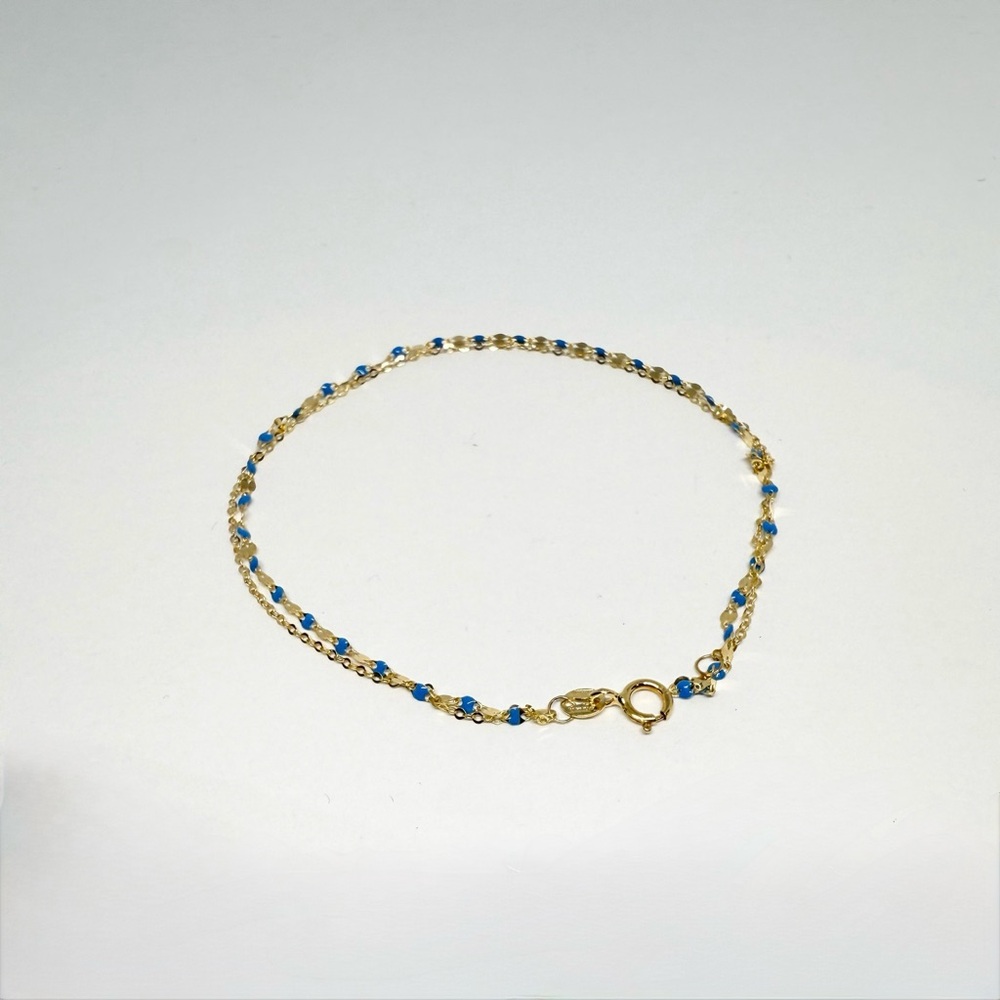 NEW Solid 10K Yellow Gold Multi-Row Mirror Link Station Bracelet